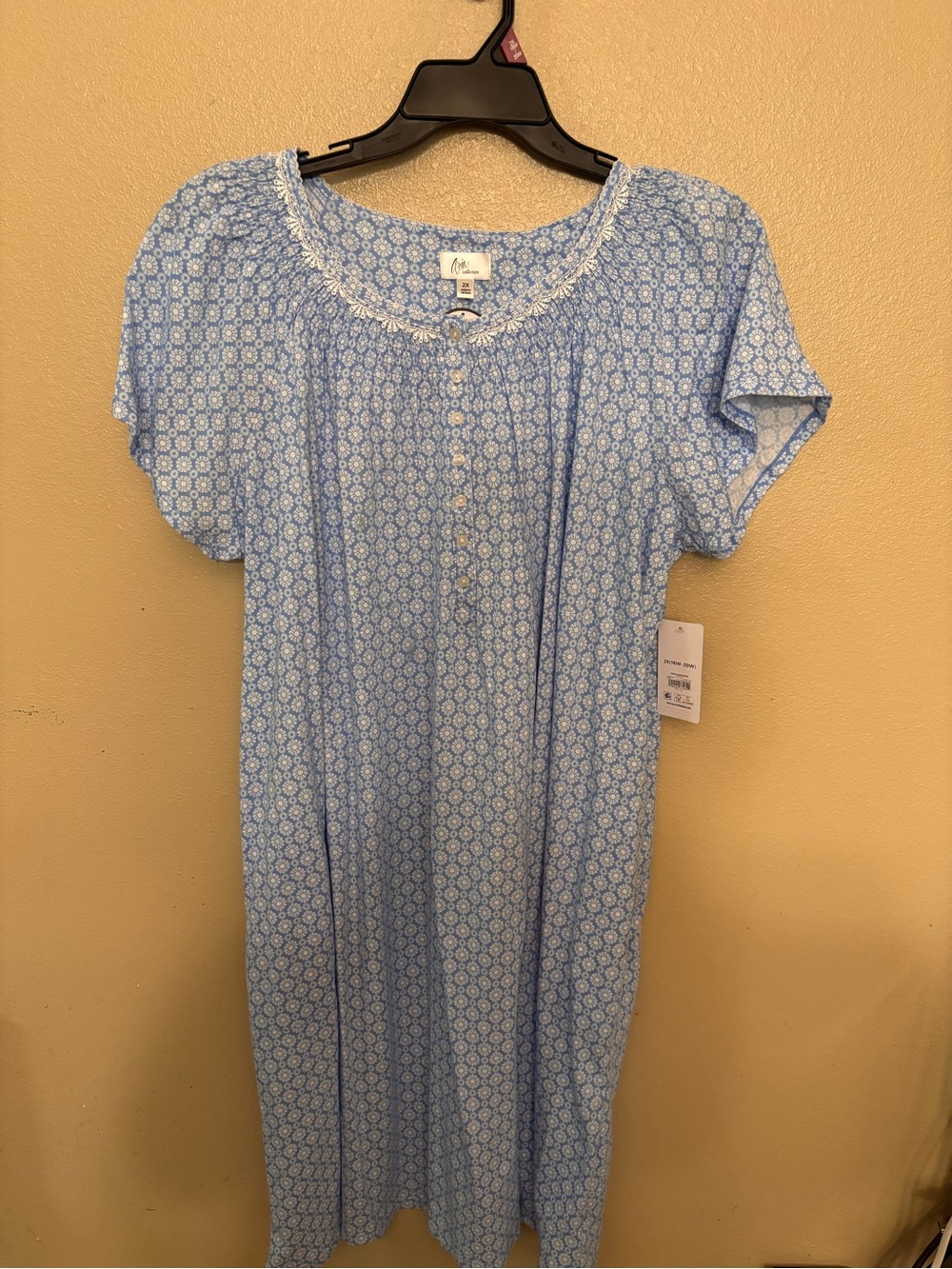 Aria Light Blue Floral Midi Nightgown